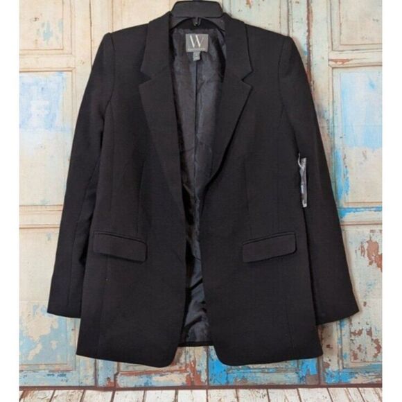 Worthington Womens Size Small Black Long Sleeve Notch Collar Blazer Jacket - Picture 2 of 10